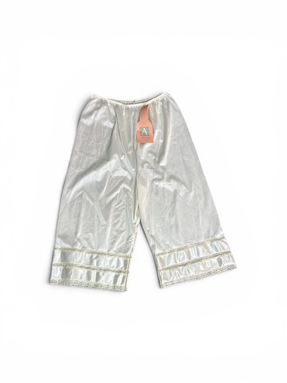Vintage 1990s NOS Cream Off White Adonna Nylon Pettipants Pant Slip Medium